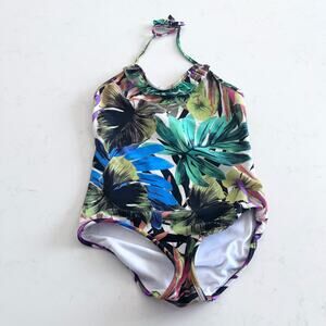 Milly Minis Ruffle Top One Piece Swimsuit size 6/7